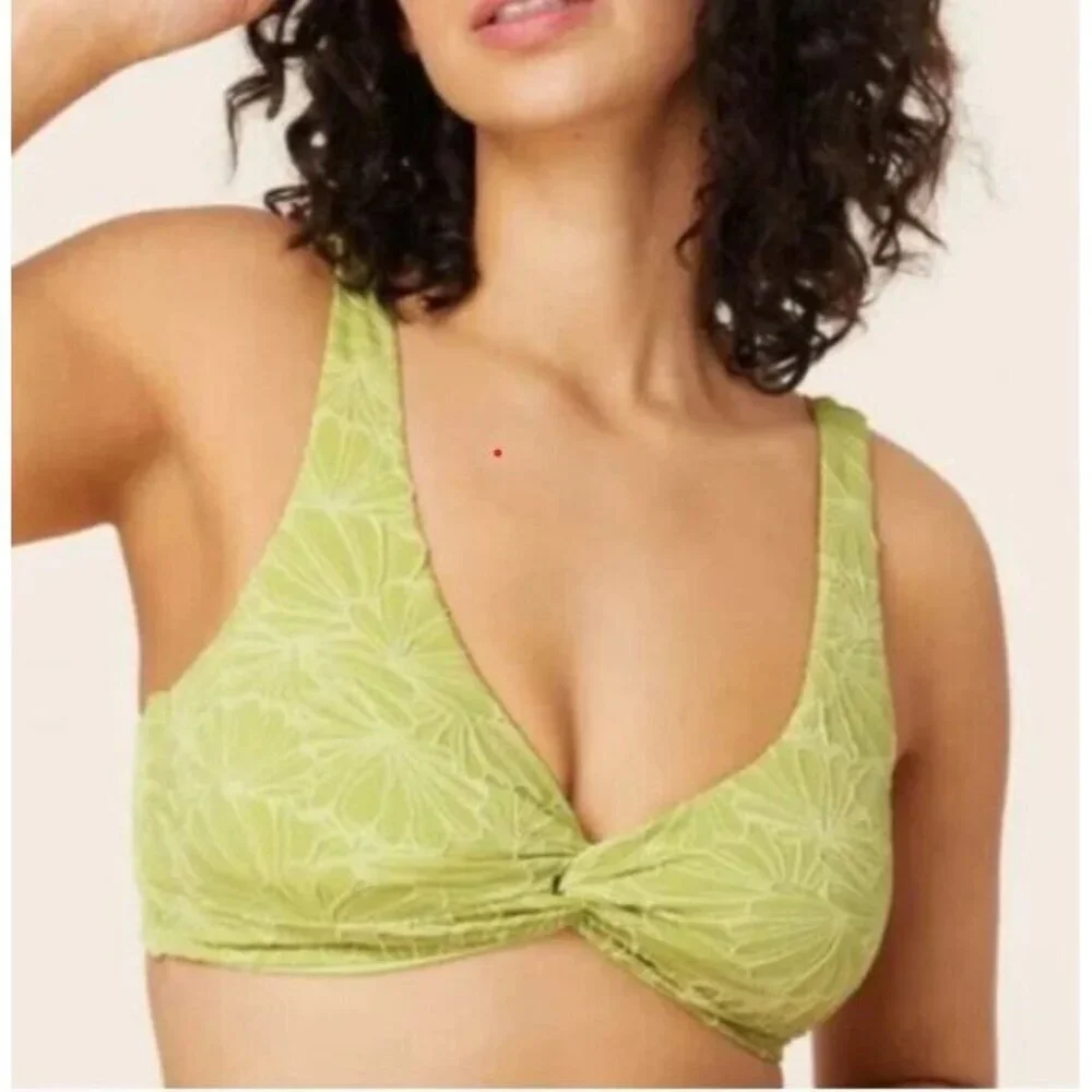 Andie‎ Women's XS Portofino Embossed Twist Bikini Top Daiquiri Green NWT 9566